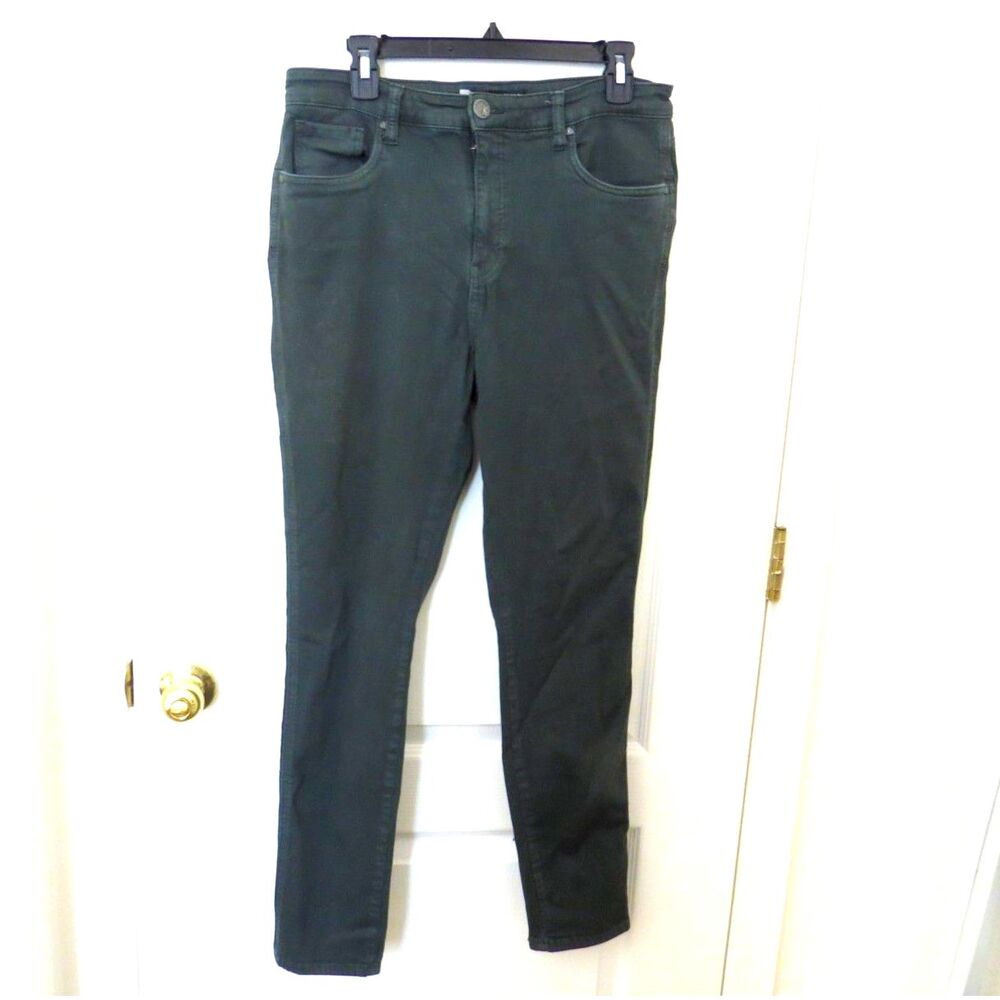 Kut MIA High Rise Fab Ab Toothpick Skinny Jeans Forest Green 12 EUC - Picture 2 of 8